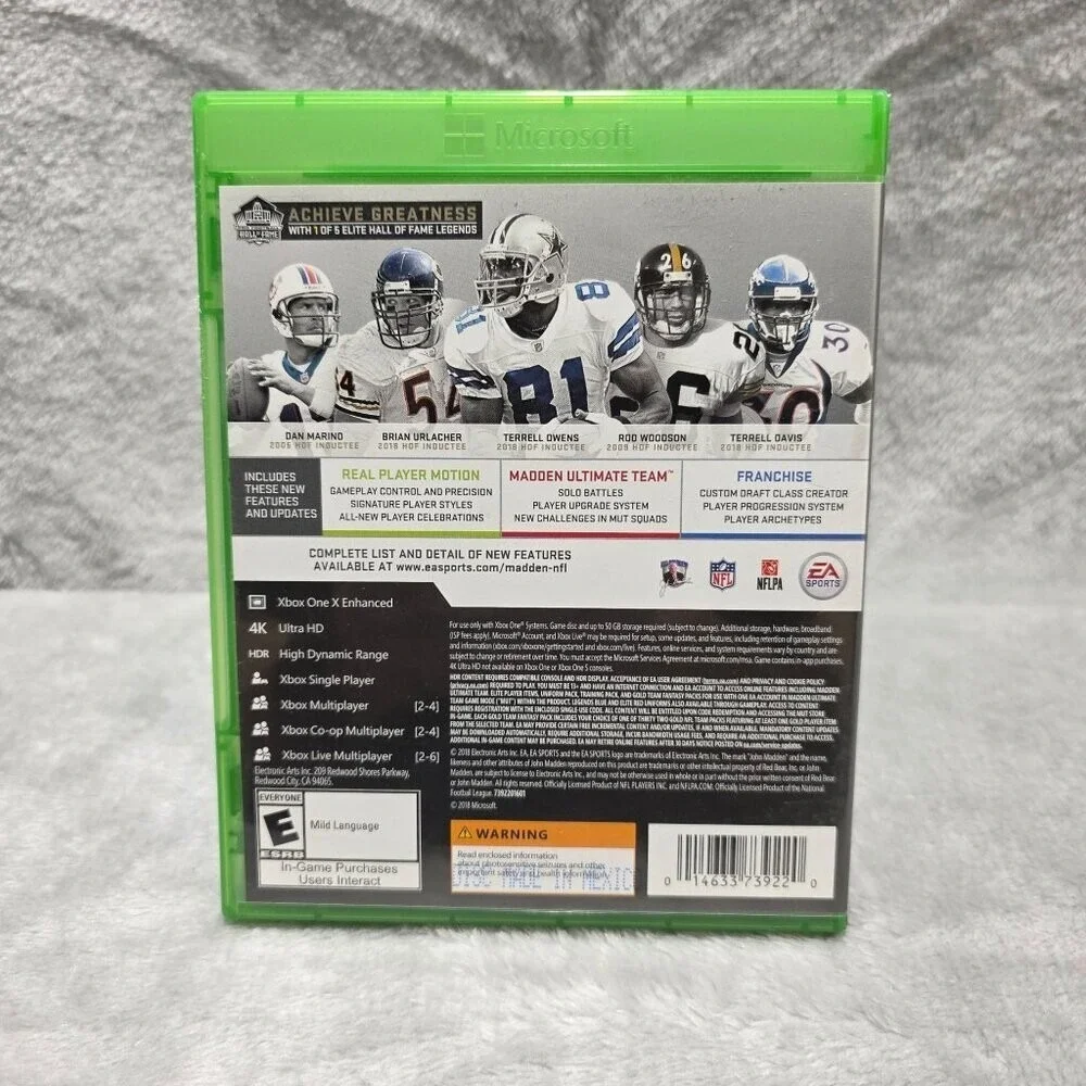 Madden NFL 19 Hall of Fame Edition Xbox One‎ Terrell Owens Cover Pre-Owned
